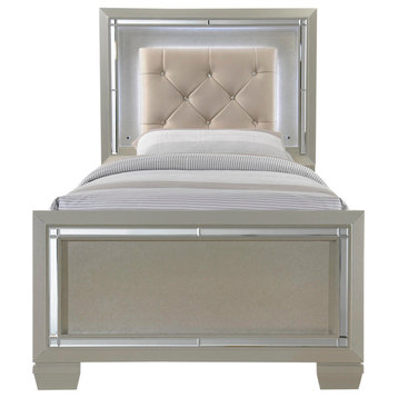Picket House Furnishings Glamour Youth Twin Panel Bed in Champagne