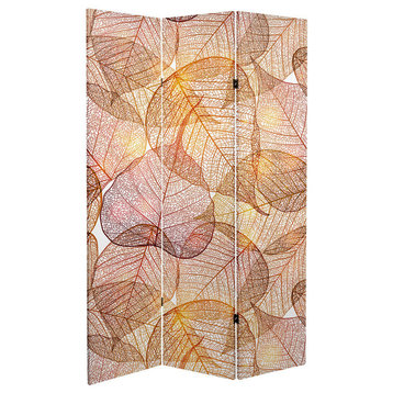 6' Tall Double Sided Ethereal Leaves Canvas Room Divider