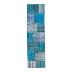 Over-dyed Anatolian Patchwork Runner Rug - Rugs