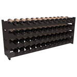 Wine Racks America - 48-Bottle Scalloped Wine Rack, Pine, Black Stain - Stack four cases of wine in a decorative 48 bottle rack using pressure-fit joints for easy assembly. This rack requires no hardware, no tools, and is ready to use as soon as it arrives. Makes for a perfect gift and stores wine on any flat surface.