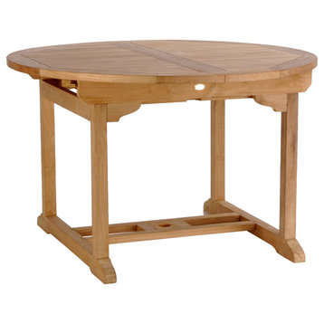 Teak Wood Orleans Round Outdoor Patio Extension Dining Table