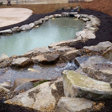 Swimming Pond with Waterfall and Stream in Aiken SC