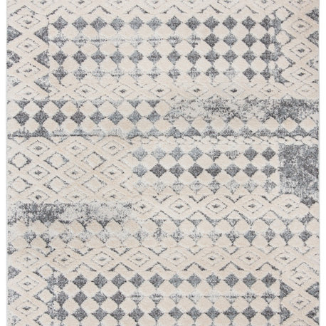 Safavieh Martha Stewart Lucia Shag Msr0737a White/ Lt Grey Rug