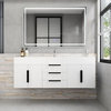 Jessica 60" Single Sink Wall Mounted Vanity With Sink, High Gloss White
