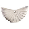 Contemporary White Swoop Centerpiece Bowl Vase 18.5" Curved Fan Modern
