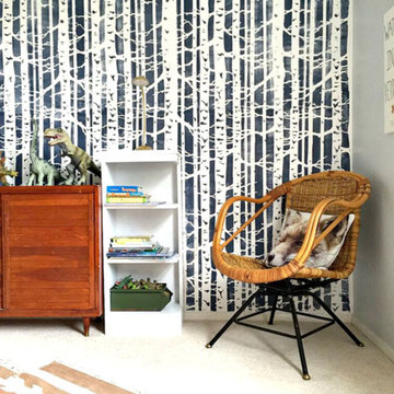 Birch Forest Stenciled Boys Bedroom