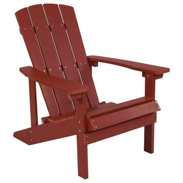 Flash Furniture Charlestown Faux Wood Adirondack Chair In Red