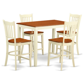 5-Piece Counter Height Dining Set, Counter Height Table and 4 Kitchen Chairs