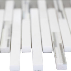 Bright White Matte Random Brick Pattern Marble Stone Tiles - Home Accessories & Decor