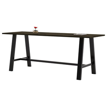 KFI Midtown 3' x 9' Wood Top Bar Height Conference Table in Espresso