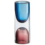 Cyan Design - Small Majeure Vase - Enjoy the rich colors and intriguing style of this small glass vase. Designed for the contemporary home, the vase features a purple and blue glass finish with clear elements that create depth.