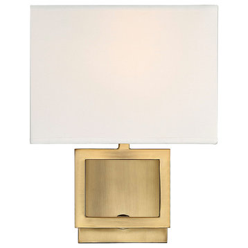 1-Light Wall Sconce, Natural Brass