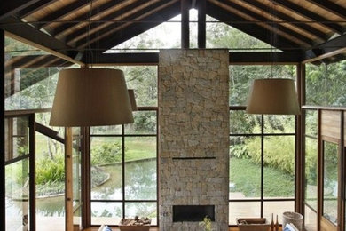 Arts and crafts living room photo in Atlanta