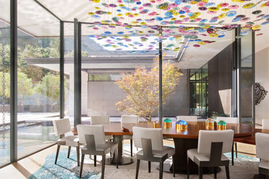 Inspiration for a contemporary dining room remodel in Austin