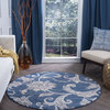 Garland Transitional Floral Navy Round Area Rug, 8'