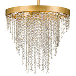Crystorama - Windham 6-Light Chandelier, Antique Gold - The Winham chandelier is a sparkling masterpiece when placed as a focal point to a room. It's wrought iron frame finished in Antique Gold features countless strands of multi-sized faceted cut crystal jewels reflecting prismatic light. Place in a dining room living room or bedroom for a touch of glam.