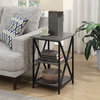Convenience Concepts Tucson Three-Tier End Table in Weathered Gray Wood Finish