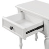 TATEUS Solid Wood 1-Drawer Nightstand for Nursery, Kid's Room, Bedroom, White