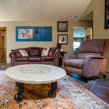 Glazed & Stenciled Coffee Table on Wheels