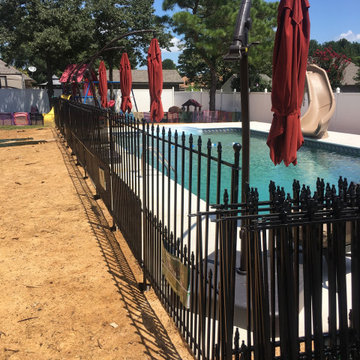 Pool landscaping and patio