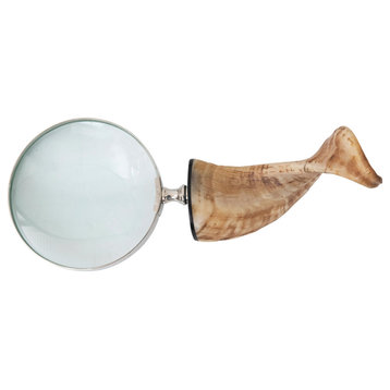 Stainless Steel Magnifying Glass With Horn Handle