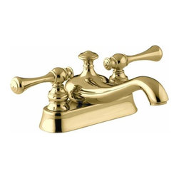 Kohler - Kohler Revival Centerset Bathroom Sink Faucet, Vibrant Polished Brass - Bathroom Sink Faucets