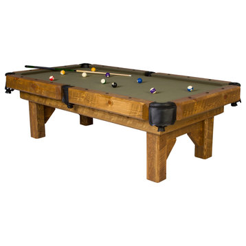 Barnwood Timber Lodge Billiards Pool Table by Viking Log, 7'