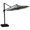 Modular 10ft Sunbrella Outdoor Round Patio Umbrella, Charcoal Gray