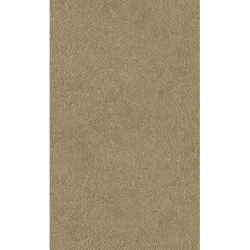 Plain Print Leather Style Textured Wallpaper, Gold, Double Roll