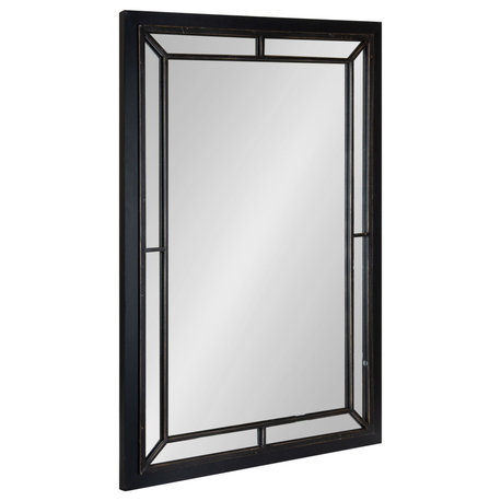 Audubon Framed Wall Mirror, Black, 24x36