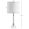Dana 19.5" Crystal Column and Metal LED Table Lamp, Clear