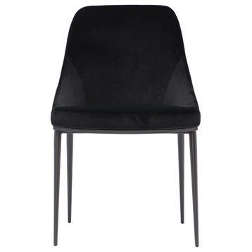 Sedona Dining Chair Shadowed Black Velvet, Set of Two