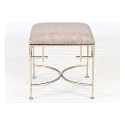 Lolita Silver Leaf Stool - Clayton Gray Home - Home Decor