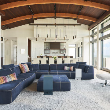 Ocean View Great Room in a Figure Eight Island Custom Home