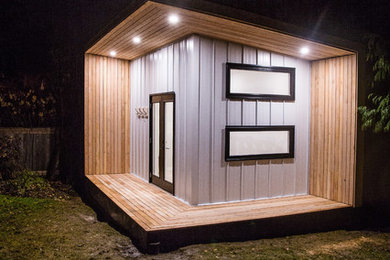 Example of a small minimalist detached studio / workshop shed design in Calgary