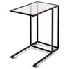 Costway Coffee Tray Side End Table Ottoman Couch Stand TV Lap W/Glass Top New