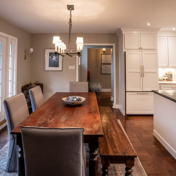 Luxury Transitional Kitchen Remodel | White Cabinets & Black Island Countertops