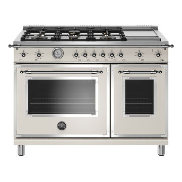 48 inch All-Gas Range 6 Brass Burner and Griddle Heritage Series