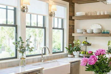 Inspiration for a rustic kitchen remodel in New York