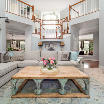 Antique Pediment Over TV Family Room