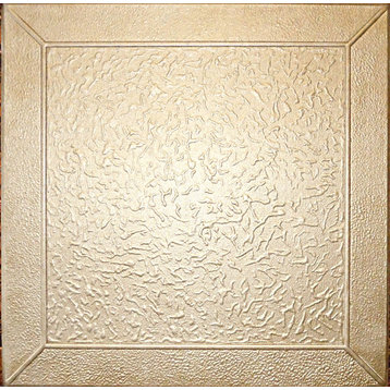 19.6"x19.6" Styrofoam Glue Up Ceiling Tiles R27, Light Brass