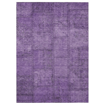Machine Washable Indoor/Outdoor Chantille ACN685 Purple 8' x 10' Rug