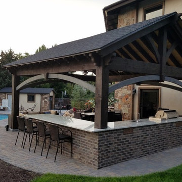 Old Mill Thin Brick BBQ Island - Brick Color is Cafe Mocha