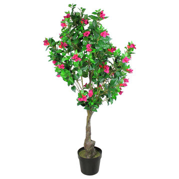 74.5" Pink and Red Potted Artificial Bougainvillea Tree