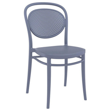Marcel Resin Outdoor Chair Dark Gray, Set of 2
