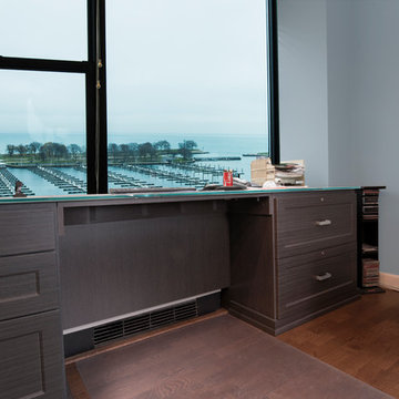 A Harbor View: Custom Home Office & Media Center Converts to Sleeping Quarters