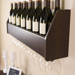 Floating Wine Rack in Espresso - Wine Racks