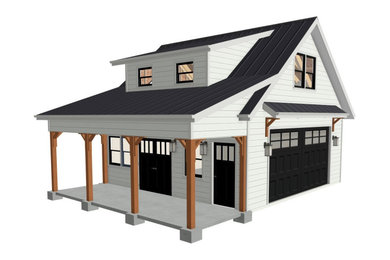 Inspiration for a farmhouse garage remodel in Other