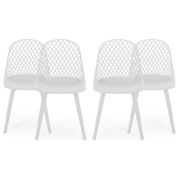 Lily Outdoor Dining Chair, Set of 4, White