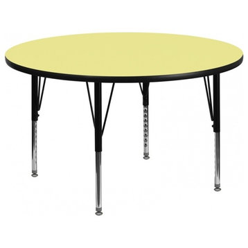 Flash Furniture 60'' Round Activity Table With Yellow Thermal Fused Laminate Top